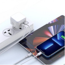 Зарядное устройство XO QC 3.0 L102 35W/2 USB-C + cable Lightning NB113 White (XO-L102i-WH) - Фото