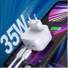 Зарядное устройство XO QC 3.0 L102 35W/2 USB-C White (XO-L102-WH) - Фото