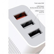 Зарядное устройство XO QC 3.0 L72 30W (18W/1USB + 2.4A/2 USB) + cable Lightning White (XO-L72i-WH) - Фото