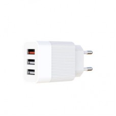 Зарядное устройство XO 1xUSB QC3.0 18W + 2xUSB 2.4A + cable USB-C white (L72-TC-WH) - Фото