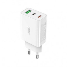 Зарядное устройство XO L101 PD + QC3.0 (1USB/2Type-C/20W) + USB - MicroUSB White (XO-L101-WH) - Фото
