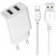 Зарядное устройство XO L109 12W (2USB/2.4A) + USB - Type-C White (XO-L109-T)