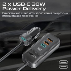 Зарядний пристрій Promate gearhub-120w.black - Фото