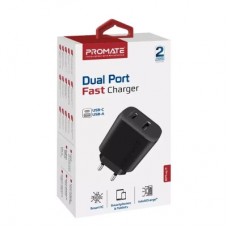 Зарядний пристрій Promate biplug.black - Фото
