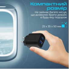 Зарядний пристрій Promate biplug.black - Фото