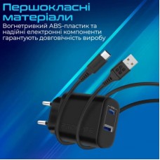 Зарядний пристрій Promate biplug.black - Фото