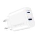 Зарядний пристрій Promate biplug-2.white
