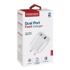 Зарядний пристрій Promate biplug-2.white - Фото