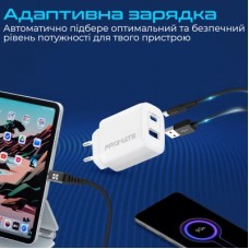 Зарядний пристрій Promate biplug-2.white - Фото