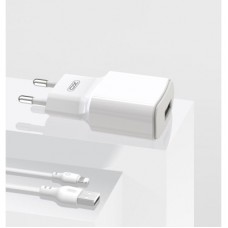 Зарядний пристрій XO L73 2.4A/1USB + cable lightning White (XO-L73i-WH) - Фото