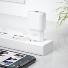 Зарядний пристрій XO L73 2.4A/1USB + cable lightning White (XO-L73i-WH) - Фото