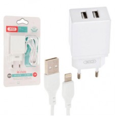 Зарядное устройство XO L75 2USB/2.4A + Lightning White (XO-L75-L) - Фото