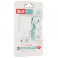 Зарядное устройство XO L75 2USB/2.4A + Lightning White (XO-L75-L) - Фото