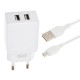 Зарядное устройство XO L75 2USB/2.4A + MicroUSB White (XO-L75-M) Зарядное устройство XO L75 2USB/2.4A + MicroUSB White (XO-L75-M)