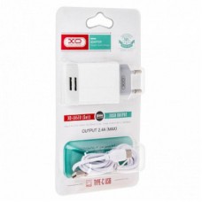 Зарядное устройство XO L75 2USB/2.4A + Type-C White (XO-L75-T) - Фото