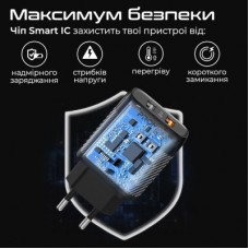 Зарядний пристрій Promate biplug-qc3.eu-bk - Фото