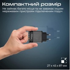 Зарядний пристрій Promate biplug-qc3.eu-bk - Фото