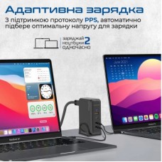 Зарядний пристрій Promate ganport-140w.black - Фото