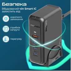 Зарядний пристрій Promate ganport-140w.black - Фото