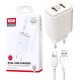 Зарядное устройство XO L90C (2USB/2.4A) + USB - Lightning White (XO-L90C-L)
