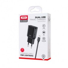 Зарядное устройство XO L92C (2USB/2.4A) + USB - Lightning Чорний (XO-L92C-L) - Фото