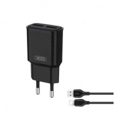Зарядное устройство XO L92C (2USB/2.4A) + USB - Lightning Чорний (XO-L92C-L) - Фото