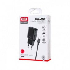 Зарядное устройство XO L92C (2USB/2.4A) + USB - MicroUSB Чорний (XO-L92C-M) - Фото