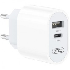 Зарядний пристрій XO L97 (1Type-C/1USB/2.4A) + Type-C — Type-C White (XO-L97-TC) - Фото
