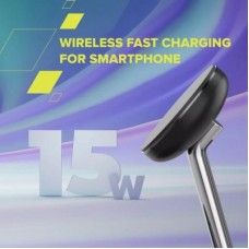 Зарядний пристрій Canyon wireless charger WCS-205 15 W Qi2 2in1 Black (CNS-WCS205B) - Фото