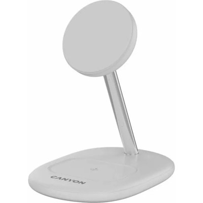 Зарядний пристрій Canyon wireless charger WCS-205 15 W Qi2 2in1 w/o adapter White (CNS-WCS205WW/A)