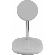 Зарядний пристрій Canyon wireless charger WCS-205 15 W Qi2 2in1 w/o adapter White (CNS-WCS205WW/A) - Фото