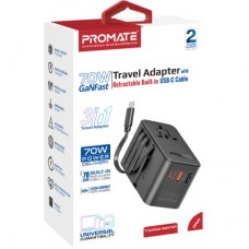 Зарядний пристрій Promate tripmate-gan70r - Фото