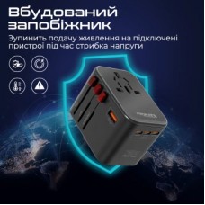 Зарядний пристрій Promate tripmate-gan75 - Фото