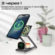 Зарядний пристрій Promate lucidfold-trio - Фото