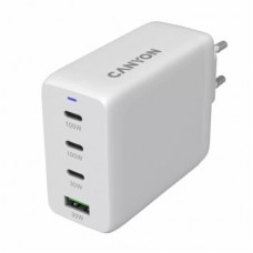 Зарядний пристрій Canyon CU100ACC GaN 100 W 3xPD 1xQC EU White (CNS-CUW100ACC) - Фото
