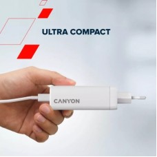 Зарядний пристрій Canyon CU140ACC GaN 150 W 3xPD 1xQC EU White (CNS-CUW140ACC) - Фото