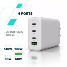 Зарядний пристрій Canyon CU140ACC GaN 150 W 3xPD 1xQC EU White (CNS-CUW140ACC) - Фото