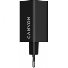 Зарядний пристрій Canyon HEXAGON 65 GaN 65 W 2xPD 1xQC EU Black (CND-CHAHEX65B) - Фото