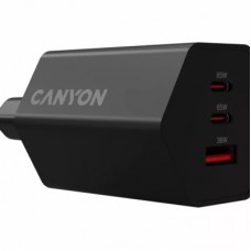 Зарядний пристрій Canyon HEXAGON 65 GaN 65 W 2xPD 1xQC EU Black (CND-CHAHEX65B) - Фото