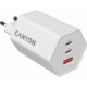 Зарядний пристрій Canyon HEXAGON 65 GaN 65 W 2xPD 1xQC EU White (CND-CHAHEX65W)