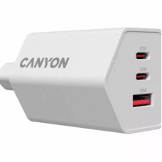 Зарядний пристрій Canyon HEXAGON 65 GaN 65 W 2xPD 1xQC EU White (CND-CHAHEX65W) - Фото