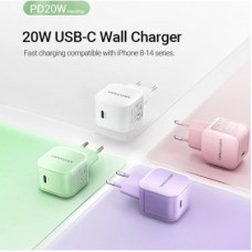 Зарядний пристрій Vention 1xUSB-C 20 W PD3.0/QC3.0 Purple (FEJV0-EU) - Фото