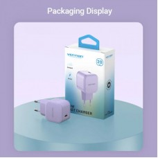 Зарядний пристрій Vention 1xUSB-C 20 W PD3.0/QC3.0 Purple (FEJV0-EU) - Фото
