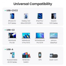 Зарядний пристрій Ugreen 3xUSB 130 W (2xUSB-C+USB-A) QC 3.0 black (CD293) (90413) - Фото