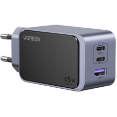 Зарядний пристрій Ugreen 3xUSB 65 W (2xUSB-C+USB-A) Gan Nexode Fast Charger Grey X553 (35042) - Фото