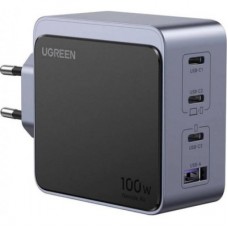 Зарядний пристрій Ugreen 4xUSB 100 W (3xUSB-C+USB-A) Gan Nexode Fast Charger Grey X553 (35043) - Фото