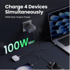 Зарядний пристрій Ugreen 4xUSB 100 W (3xUSB-C+USB-A) Gan Nexode Fast Charger Grey X553 (35043) - Фото
