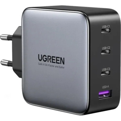 Зарядний пристрій Ugreen 4xUSB 100 W (3xUSB-C+USB-A) Gan Tech Fast GAN Charger black CD226 (40747)