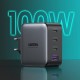Зарядний пристрій Ugreen 4xUSB 100 W (3xUSB-C+USB-A) Gan Tech Fast GAN Charger black CD226 (40747)