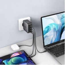 Зарядний пристрій Ugreen 4xUSB 100 W (3xUSB-C+USB-A) Gan Tech Fast GAN Charger black CD226 (40747) - Фото